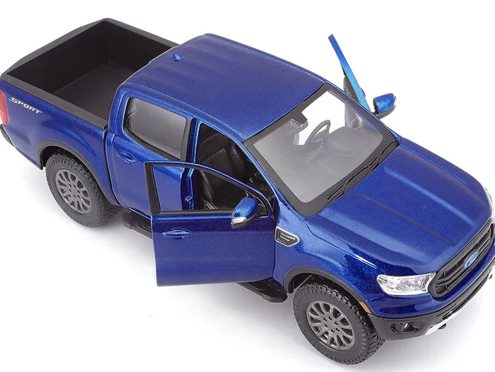 2019 Ford Ranger Lariat Sport Pickup Truck Dark Blue Metallic 1/27 Diecast Model Car Maisto 31521