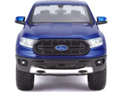 2019 Ford Ranger Lariat Sport Pickup Truck Dark Blue Metallic 1/27 Diecast Model Car Maisto 31521