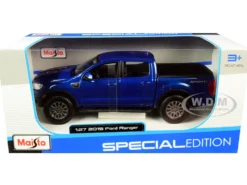 2019 Ford Ranger Lariat Sport Pickup Truck Dark Blue Metallic 1/27 Diecast Model Car Maisto 31521