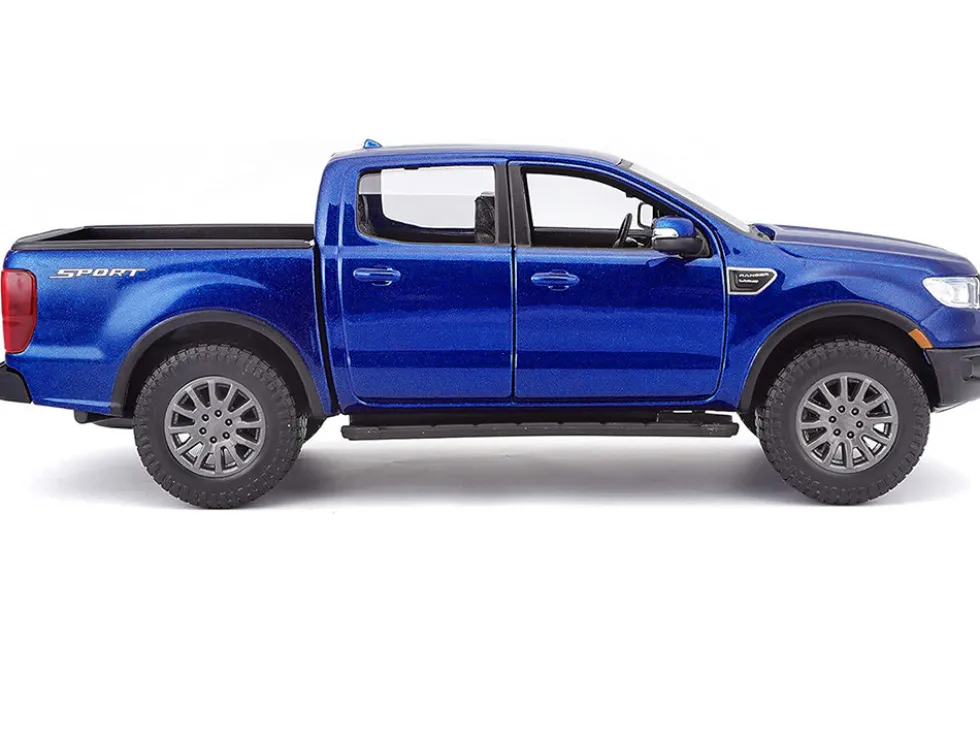 2019 Ford Ranger Lariat Sport Pickup Truck Dark Blue Metallic 1/27 Diecast Model Car Maisto 31521