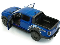 2024 Ford Ranger Raptor Pickup Truck Blue Lightning Metallic 1/18 Diecast Model Car by Solido