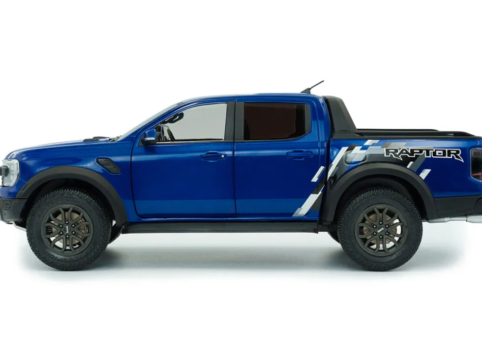 2024 Ford Ranger Raptor Pickup Truck Blue Lightning Metallic 1/18 Diecast Model Car by Solido
