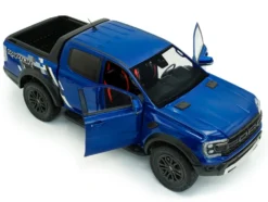 2024 Ford Ranger Raptor Pickup Truck Blue Lightning Metallic 1/18 Diecast Model Car by Solido