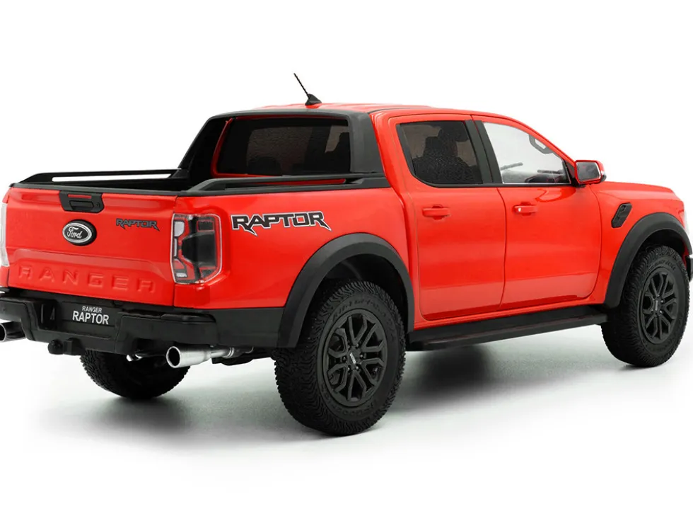 2024 Ford Ranger Raptor Pickup Truck Orange Red 1/18 Diecast Model Car by Solido