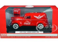 1940 Ford Sedan Cargo Van Red Pause... Go Refreshed Coca-Cola Vending Machine Accessory 1/24 Diecast Model Car Motor City Classics 424195