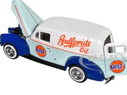 1940 Ford Sedan Delivery Light Blue and White Gulf Oil Gulfpride Gulf Die Cast Collection 1/24 Diecast Model Car Motormax 79661GULF