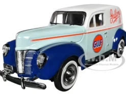 1940 Ford Sedan Delivery Light Blue and White Gulf Oil Gulfpride Gulf Die Cast Collection 1/24 Diecast Model Car Motormax 79661GULF