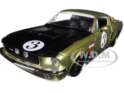 1967 Ford Shelby GT-500 #3 Gold Matt Black Hood Big Time Muscle 1/24 Diecast Model Car Jada 99084