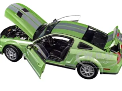 2007 Ford Shelby GT500 Lime Green Metallic with Silver Stripes