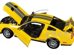 2007 Ford Shelby GT500 Yellow with Silver Stripes