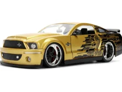 2008 Ford Shelby Mustang GT-500KR Gold Metallic and Black with Graphics "Bigtime Muscle" Series 1/24 Diecast Model Car by Jada