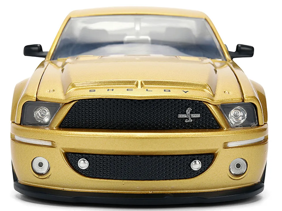 2008 Ford Shelby Mustang GT-500KR Gold Metallic and Black with Graphics "Bigtime Muscle" Series 1/24 Diecast Model Car by Jada