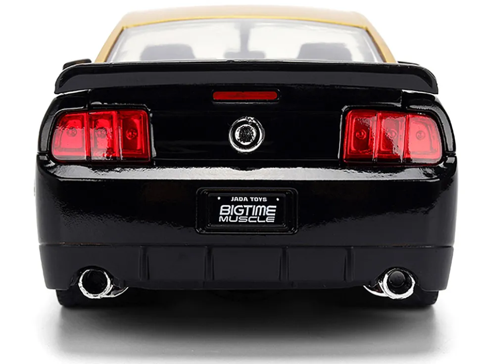 2008 Ford Shelby Mustang GT-500KR Gold Metallic and Black with Graphics "Bigtime Muscle" Series 1/24 Diecast Model Car by Jada