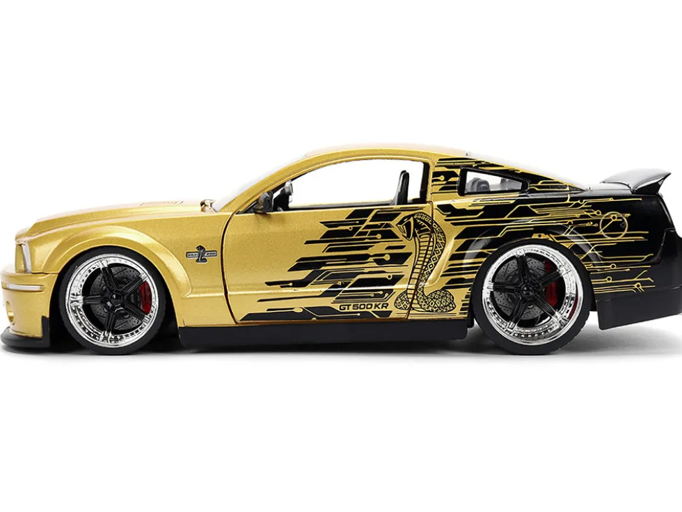 2008 Ford Shelby Mustang GT-500KR Gold Metallic and Black with Graphics "Bigtime Muscle" Series 1/24 Diecast Model Car by Jada