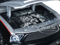 2008 Ford Shelby Mustang GT 500KR Silver and Black with Red Stripes Bigtime Muscle Series 1/24 Diecast Model Car Jada 34205