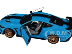 2024 Ford Shelby Mustang Super Snake Grabber Blue Metallic with Black Stripes 1/18 Diecast Model Car by Solido