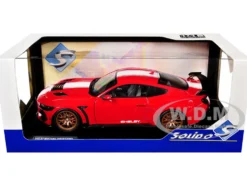 2024 Ford Shelby Mustang Super Snake Race Red with White Stripes 1/18 Diecast Model Car by Solido