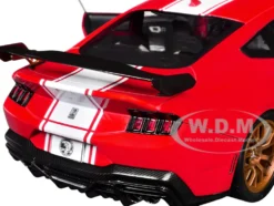 2024 Ford Shelby Mustang Super Snake Race Red with White Stripes 1/18 Diecast Model Car by Solido