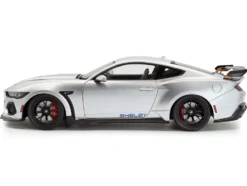 2024 Ford Shelby Mustang Super Snake Gray Metallic with Blue Stripes 1/18 Diecast Model Car by Solido