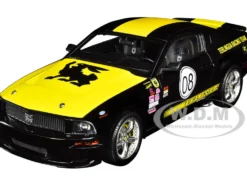 2008 Ford Shelby Mustang #08 Terlingua Black Yellow Shelby Collectibles Legend Series 1/18 Diecast Model Car Shelby Collectibles SC296
