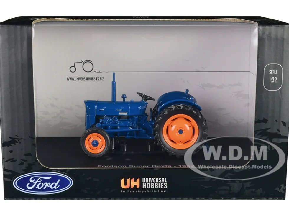 1962 Fordson Super Dexta Tractor Blue 1/32 Diecast Model Universal Hobbies UH6273