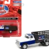 1960 Ford Stake Bed Truck Chevron Blue White 1/87 HO Scale Model Car Classic Metal Works 30641