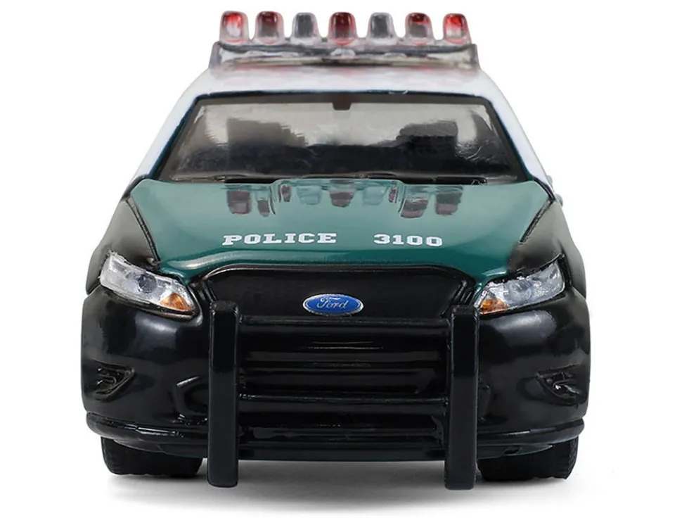 2014 Ford Taurus "New York Police Department (NYPD) Vintage Tribute Livery" Green and Black with White Top "Hot Pursuit" Series 47 1/64 Diecast Model Car by Greenlight