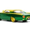 1963 Ford Thunderbird Green Yellow Metallic Hood Graphics Loki Diecast Figure Loki Marvel Series 1/24 Diecast Model Car Jada 33357