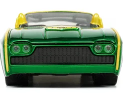 1963 Ford Thunderbird Green Yellow Metallic Hood Graphics Loki Diecast Figure Loki Marvel Series 1/24 Diecast Model Car Jada 33357