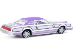 1973 Ford Thunderbird Lowrider "Michael Heralda Special Edition" Purple Metallic with Graphics and White Interior "Hobby Exclusive" Series 1/64 Diecast Model Car by Greenlight