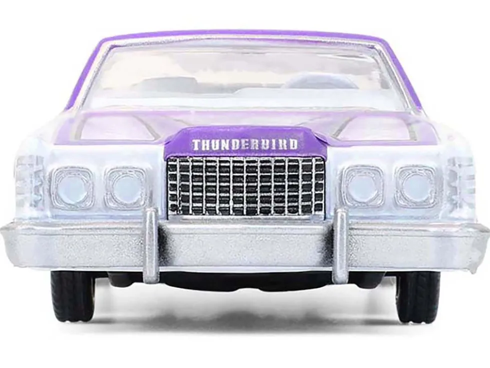 1973 Ford Thunderbird Lowrider "Michael Heralda Special Edition" Purple Metallic with Graphics and White Interior "Hobby Exclusive" Series 1/64 Diecast Model Car by Greenlight