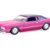 1975 Ford Thunderbird Lowrider Pink Metallic with Purple Top and Graphics with Purple Interior "California Lowriders" Series 7 1/64 Diecast Model Car by Greenlight