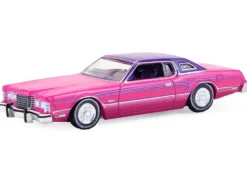 1975 Ford Thunderbird Lowrider Pink Metallic with Purple Top and Graphics with Purple Interior