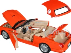 2002 Ford Thunderbird Orange James Bond 007 Die Another Day 2002 Movie James Bond Collection Series 1/24 Diecast Model Car Motormax 79853