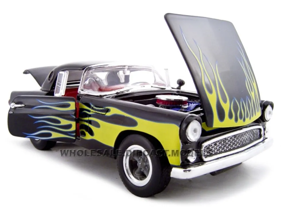 1956 Ford Thunderbird Pro Street Black 1/24 Diecast Car Unique Replicas 18510