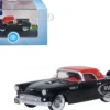 1956 Ford Thunderbird Raven Black with Fiesta Red Top 1/87 (HO) Scale Diecast Model Car Oxford Diecast 87TH56008