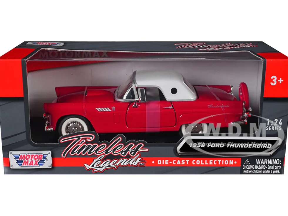 1956 Ford Thunderbird Red 1/24 Diecast Car Model Motormax 73312