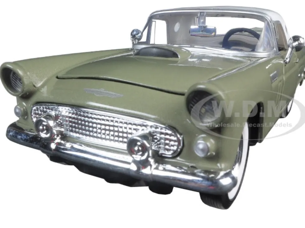 1956 Ford Thunderbird Soft Top Green 1/24 Diecast Car Model Motormax 73312