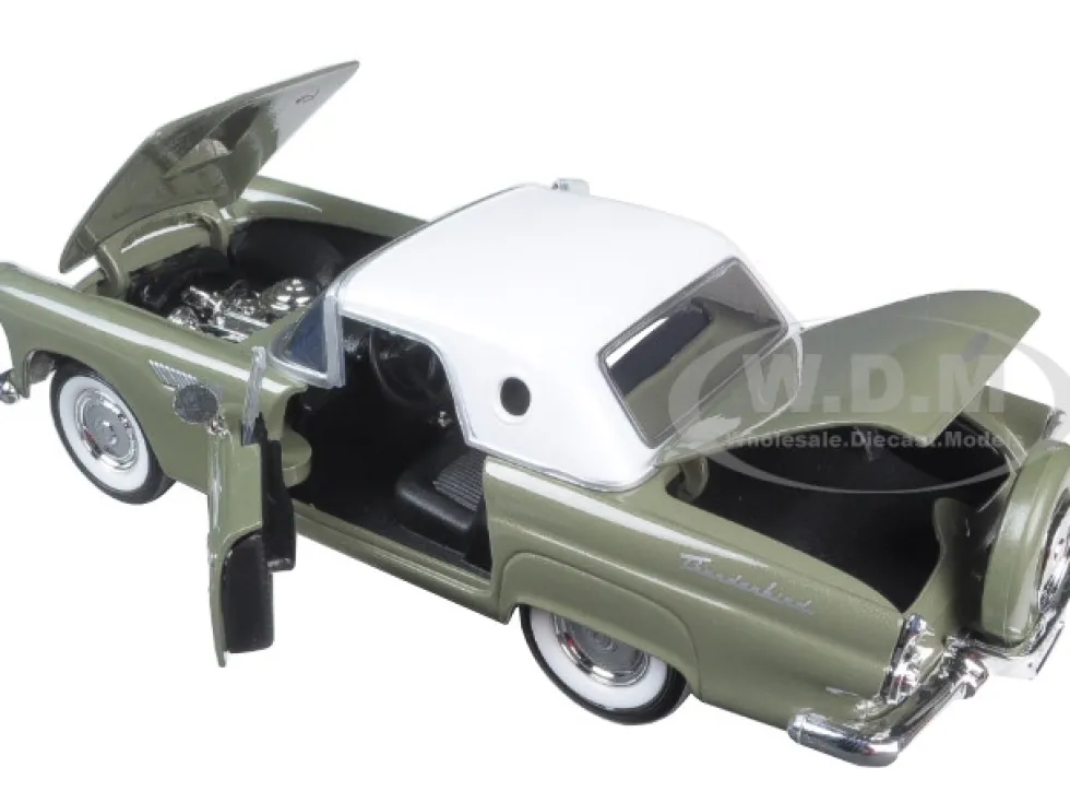 1956 Ford Thunderbird Soft Top Green 1/24 Diecast Car Model Motormax 73312