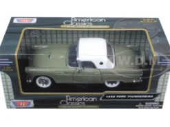 1956 Ford Thunderbird Soft Top Green 1/24 Diecast Car Model Motormax 73312