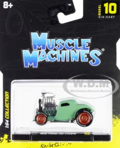 1933 Ford 3W Coupe Light Green 1/64 Diecast Model Car Muscle Machines 15546