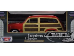 1949 Ford Woody Red 1/24 Diecast Model Car Motormax 73260