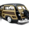 1949 Ford Woody Wagon Black 1/24 Diecast Model Car Motormax 73260