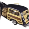 1949 Ford Woody Wagon Dark Blue 1/24 Diecast Model Car Motormax 73260