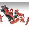 Formula One F1 Pit Crew 7 Figure Set Team Red Release III for 1/18 Scale Models American Diorama 76556