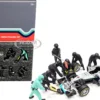 Formula One F1 Pit Crew 7 Figurine Set Team Black 1/43 Scale Models American Diorama 38383