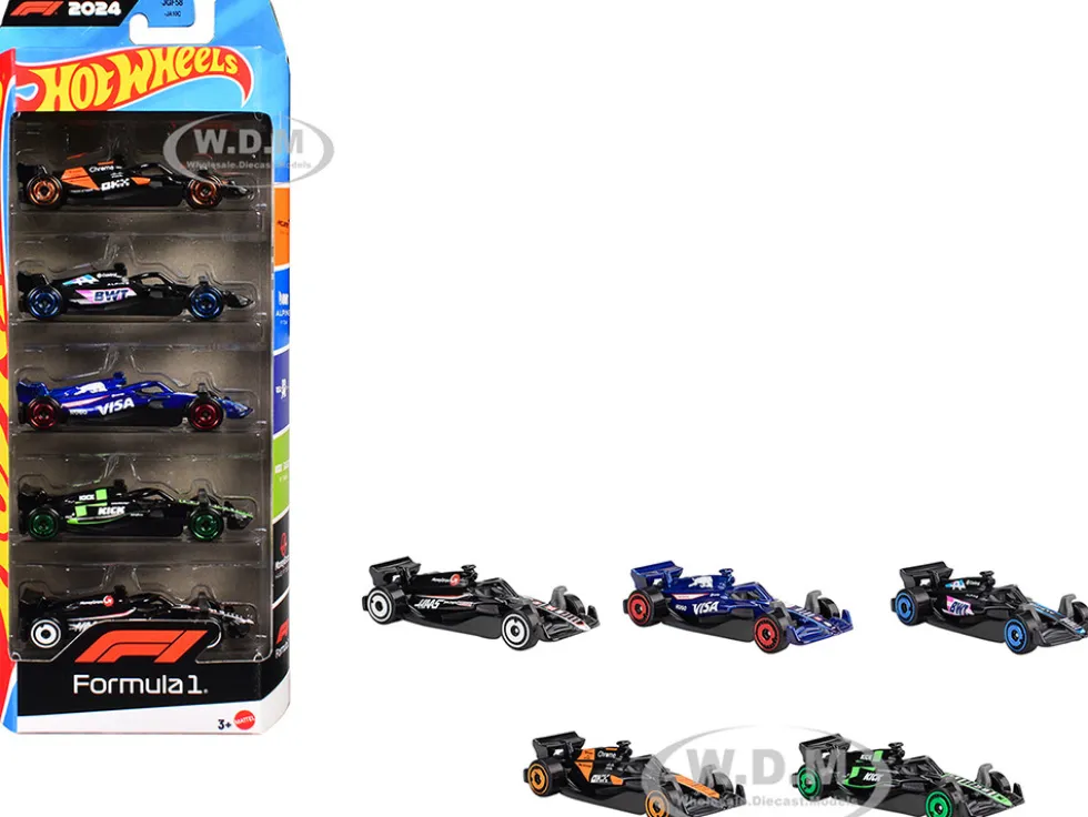 2024 Formula 1 World Championship 5 piece Set Diecast Model Cars by Hot Wheels