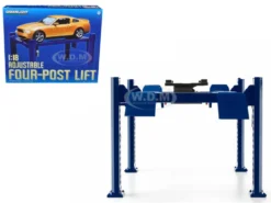Four Post Lift Blue 1/18 Scale Diecast Model Cars Greenlight 12884