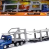 Freightliner Cascadia Auto Transporter Blue Metallic Long Haul Trucker Series 1/43 Diecast Model New Ray NR16033