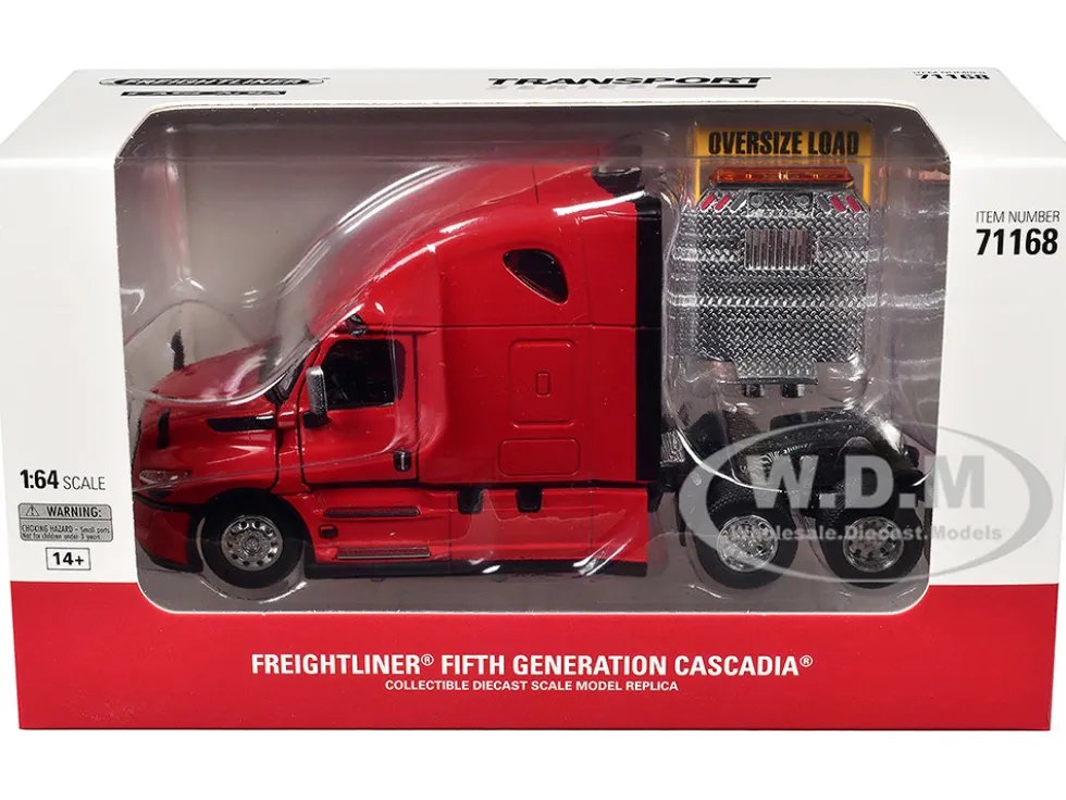 2025 Freightliner Cascadia Gen-5 Sleeper Cab Truck Tractor Red "Transport Series" 1/64 Diecast Model by Diecast Masters